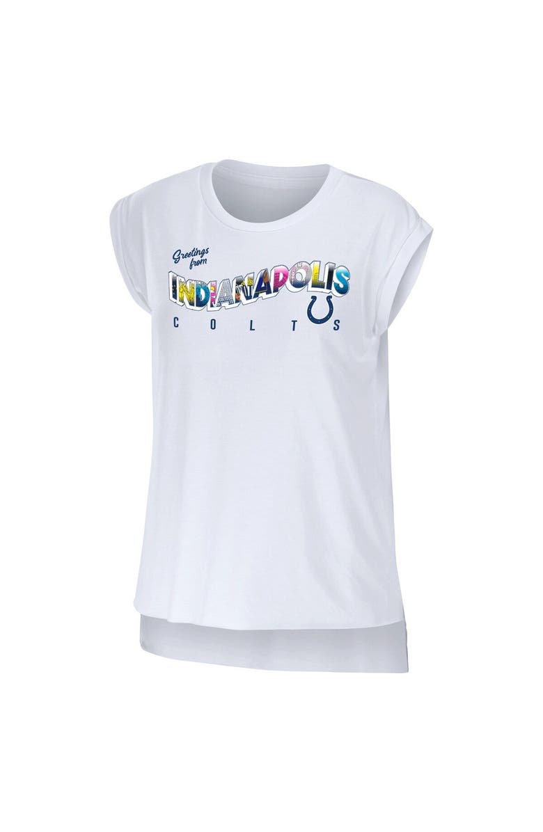 WEAR by Erin Andrews Women's WEAR by Erin Andrews White Indianapolis Colts Greetings From Muscle T-Shirt, Alternate, color, White