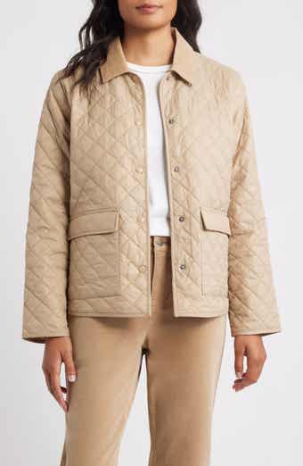 Corduroy Collar Quilted Jacket