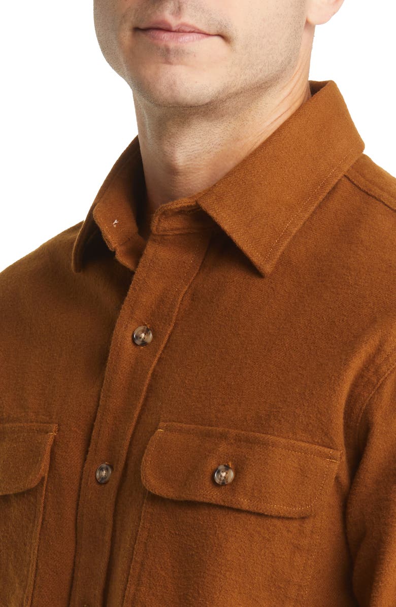 Schott NYC Solid Two-Pocket Flannel Button-Up Shirt, Alternate, color, 