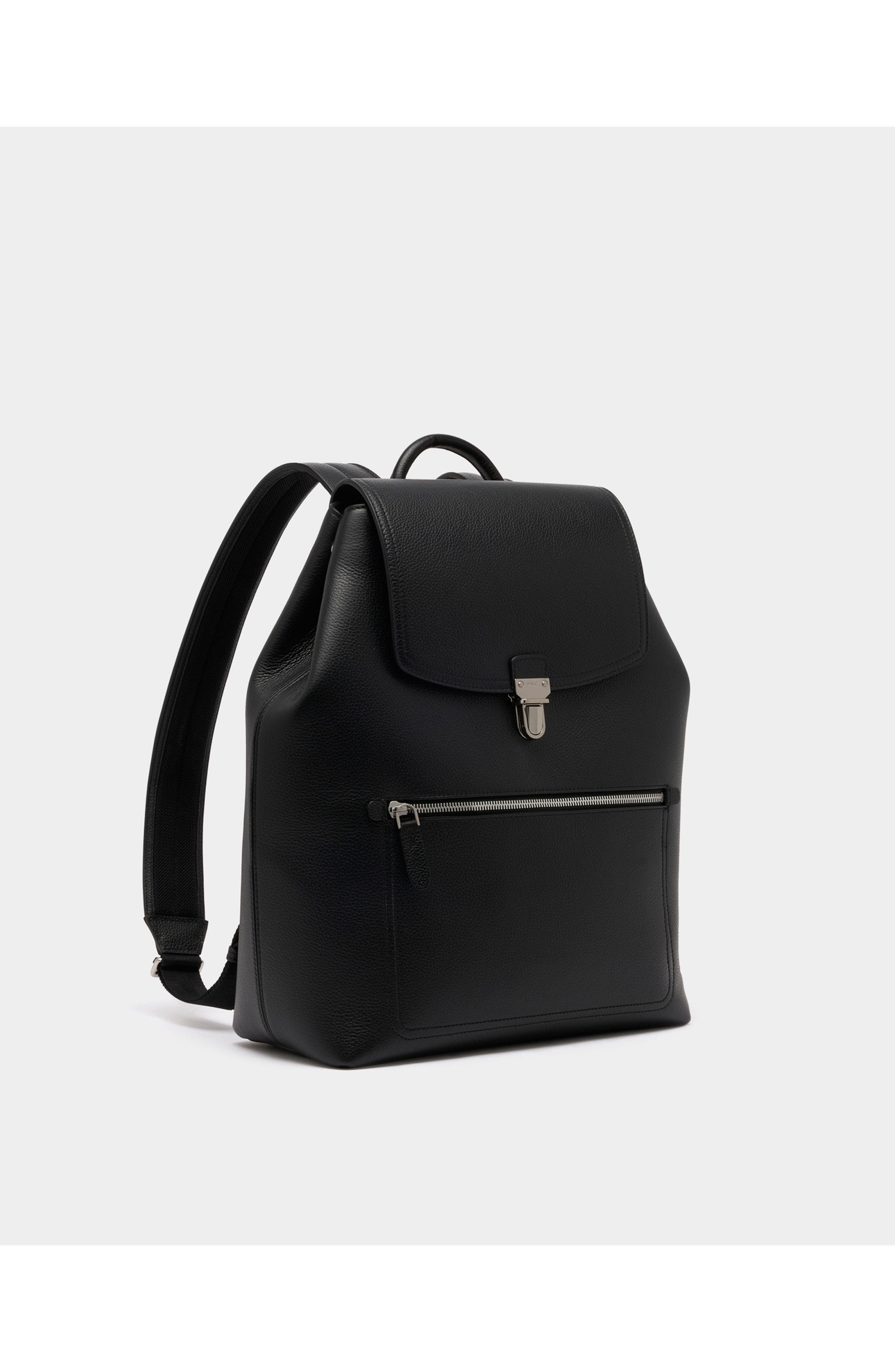 Bally Capitol Backpack in Leather, Alternate, color, Black+Palladio