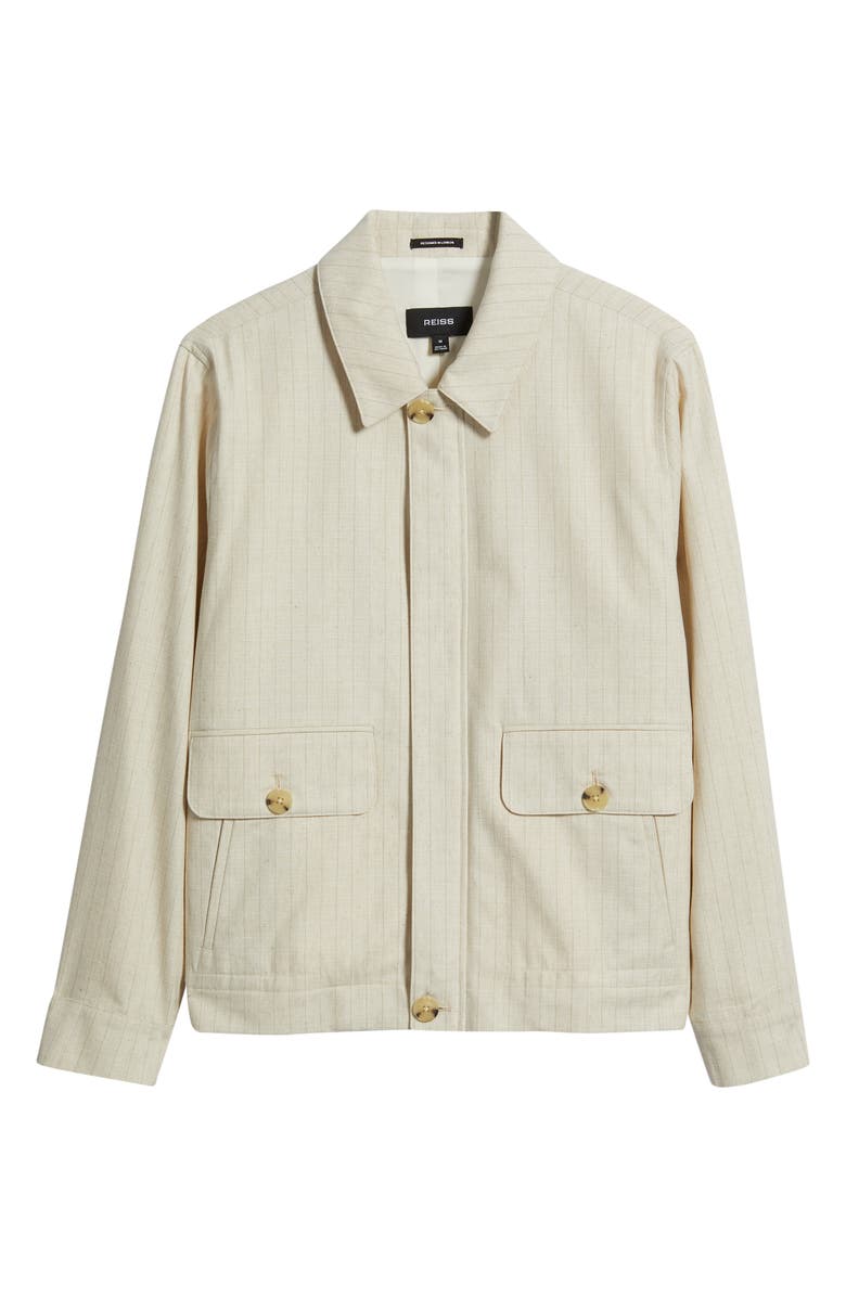 Reiss Slayman Pinstripe Jacket, Main, color, Off White
