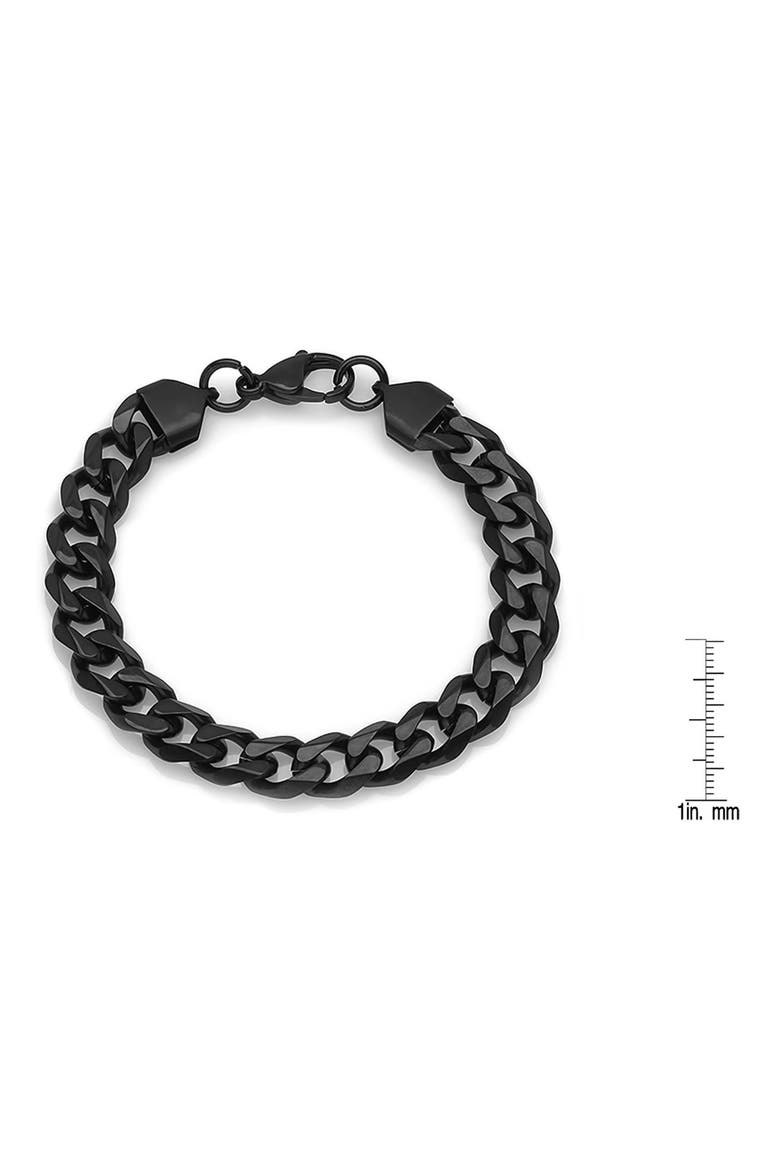 Men's Black Ion-Plated Curb Link Bracelet, Alternate, color, BLACK