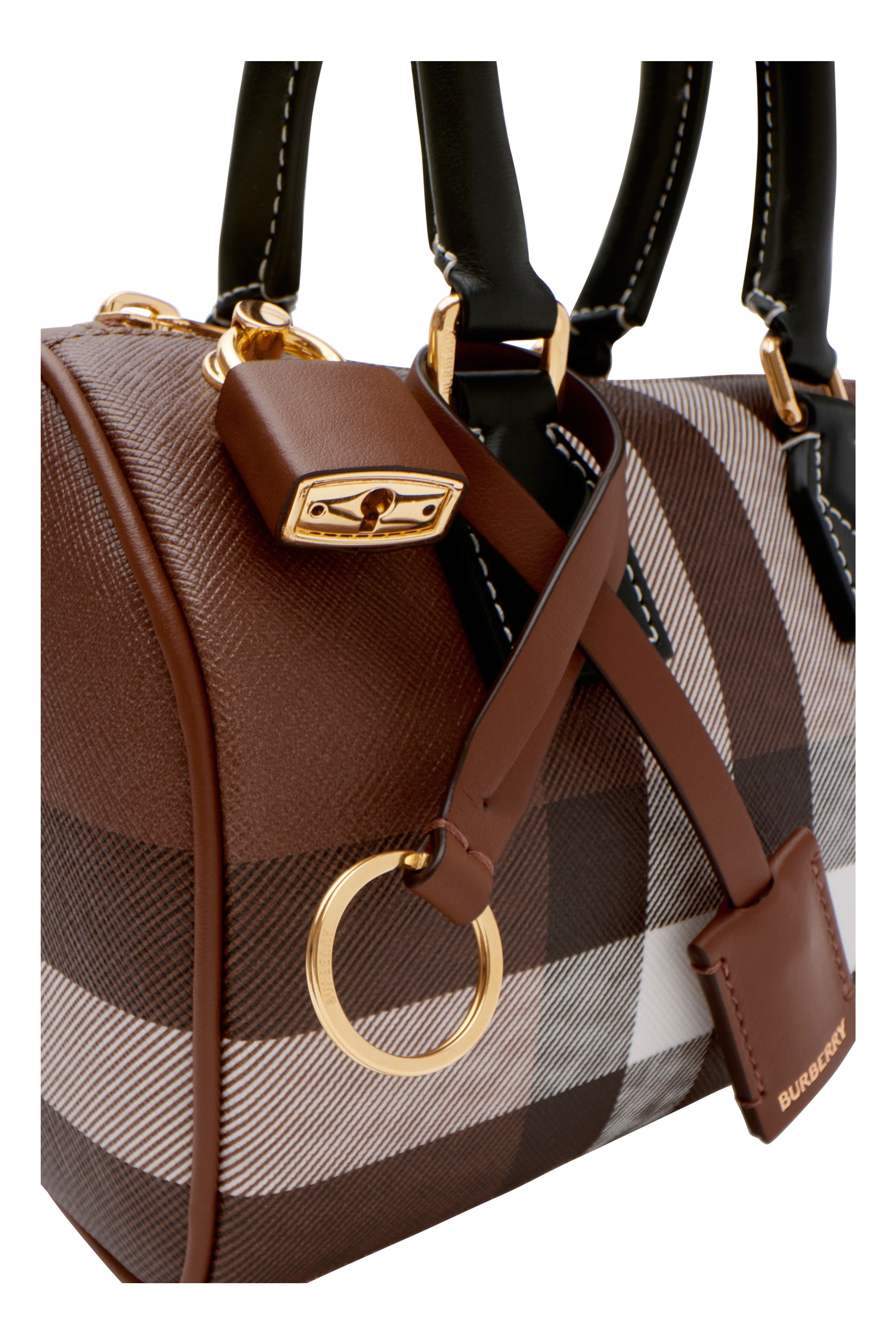 Burberry Mini Check Bowling Bag, Alternate, color, 