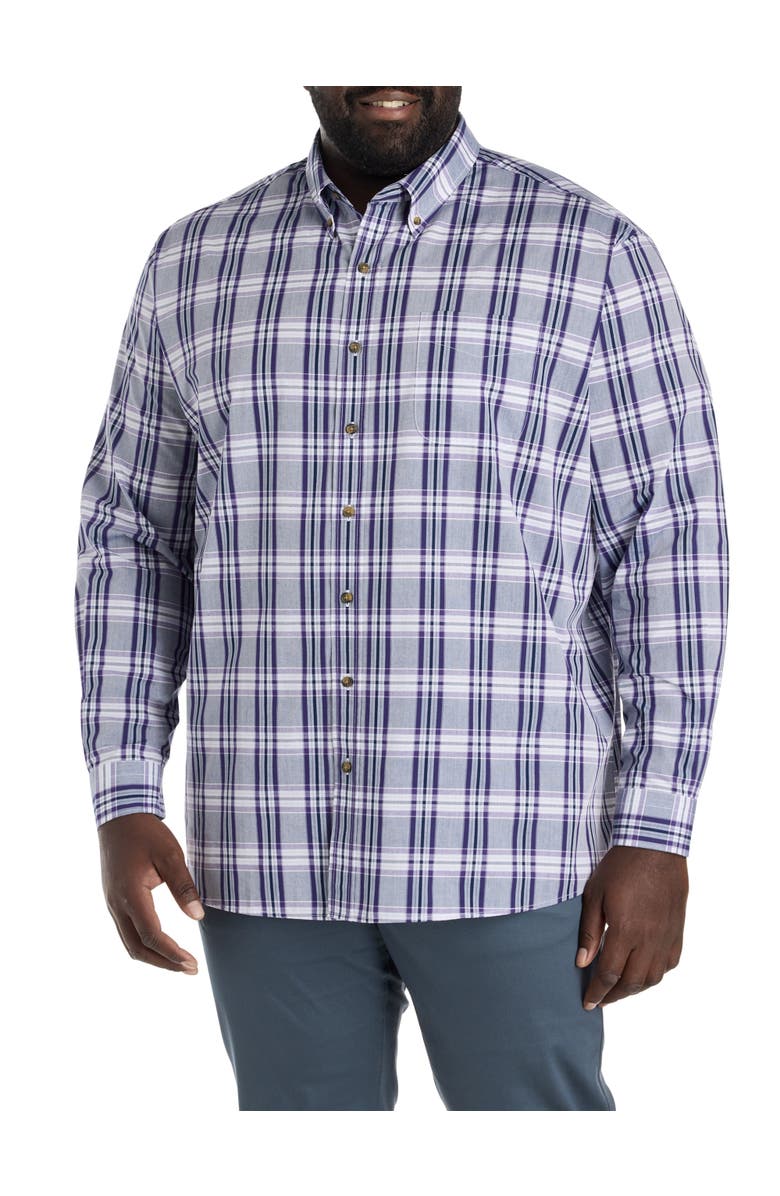 Harbor Bay by DXL Big & Tall Easy-Care Medium Plaid Sport Shirt V2, Alternate, color, Multi