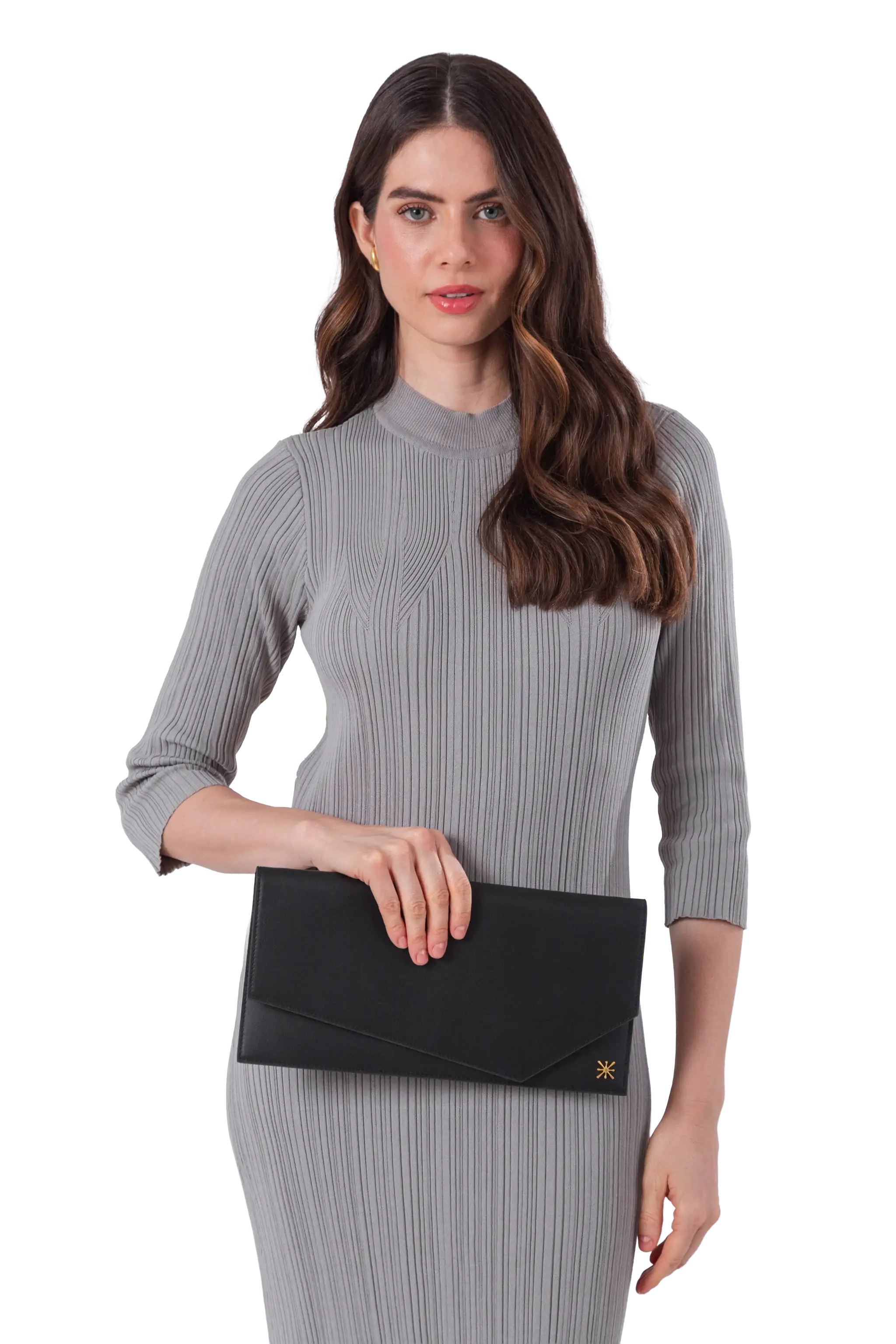 Esthera 1AM Leather Envelope Bag, Alternate, color, Black