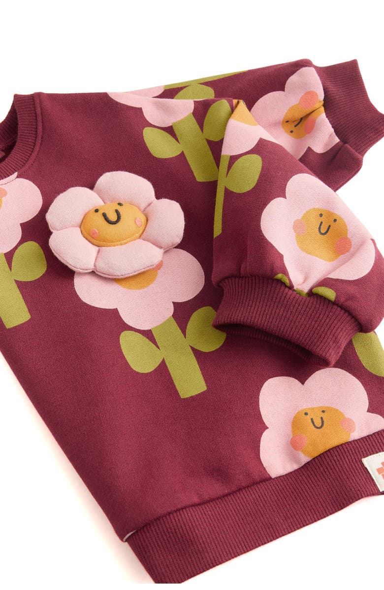 NEXT 3D Flower Embellished Graphic Sweatshirt, Alternate, color, Purple