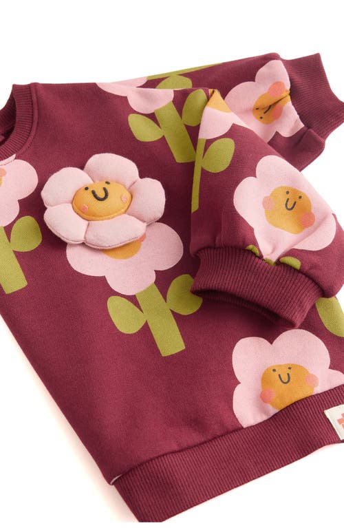 Next 3d Flower Embellished Graphic Sweatshirt In Purple