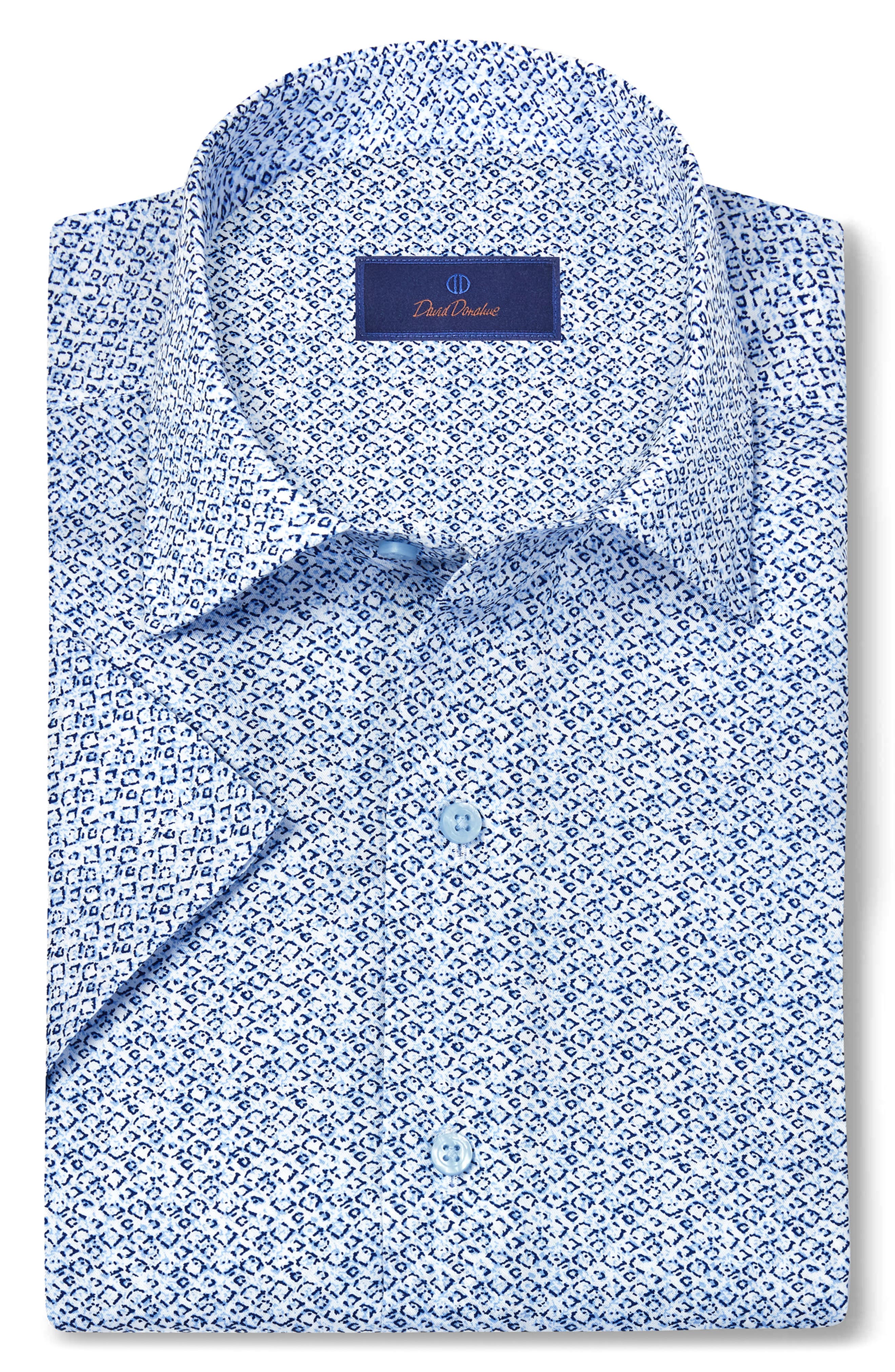 David Donahue Abstract Print Lyocell Short Sleeve Shirt