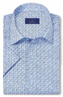 David Donahue Abstract Print Lyocell Short Sleeve Shirt