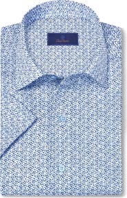 David Donahue Abstract Print Lyocell Short Sleeve Shirt