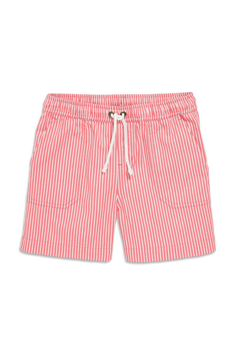 Kids Stretch Chino Short In Boardwalk Stripe, Main, color, Guava Union Stripe