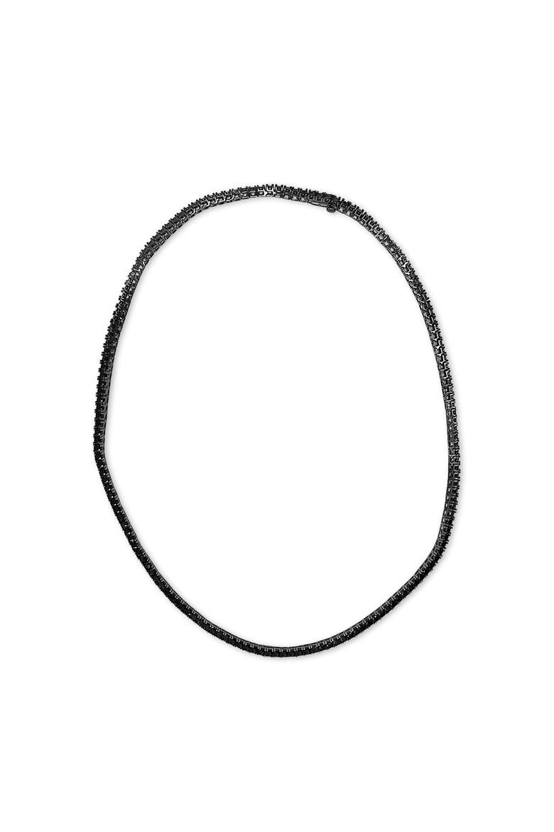 Men's Sterling Silver Black Onyx Tennis Necklace, Alternate, color, Silver