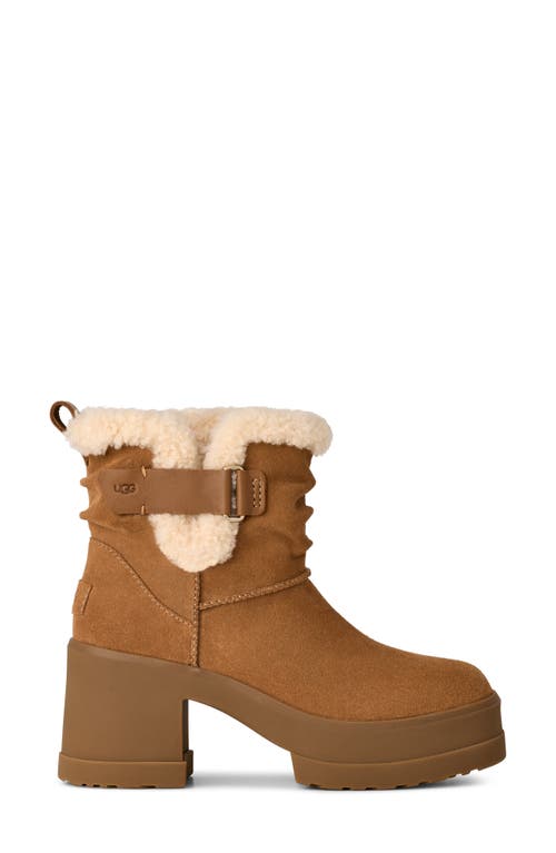 Ugg(r) Moxy Genuine Shearling Trim Chelsea Boot In Brown