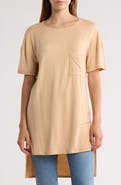 GO COUTURE Short Sleeve High-Low Tunic Top
