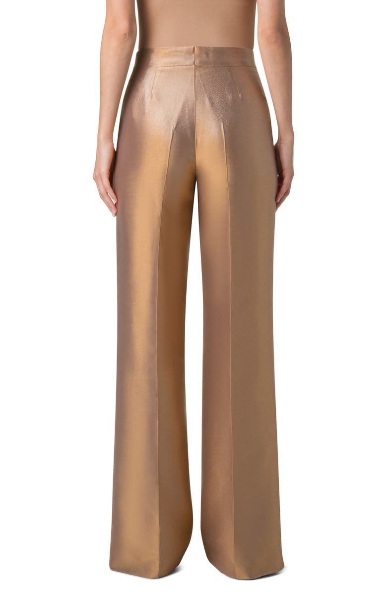 Akris Fior Metallic Silk Blend Pants, Alternate, color, 