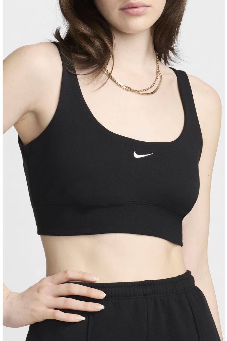 Sportswear Chill Terry Slim Crop Tank Top, Main, color, BLACK/SAIL