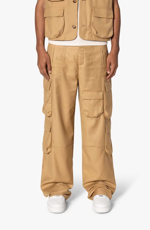 Bonded Cotton Gabardine Cargo Pants