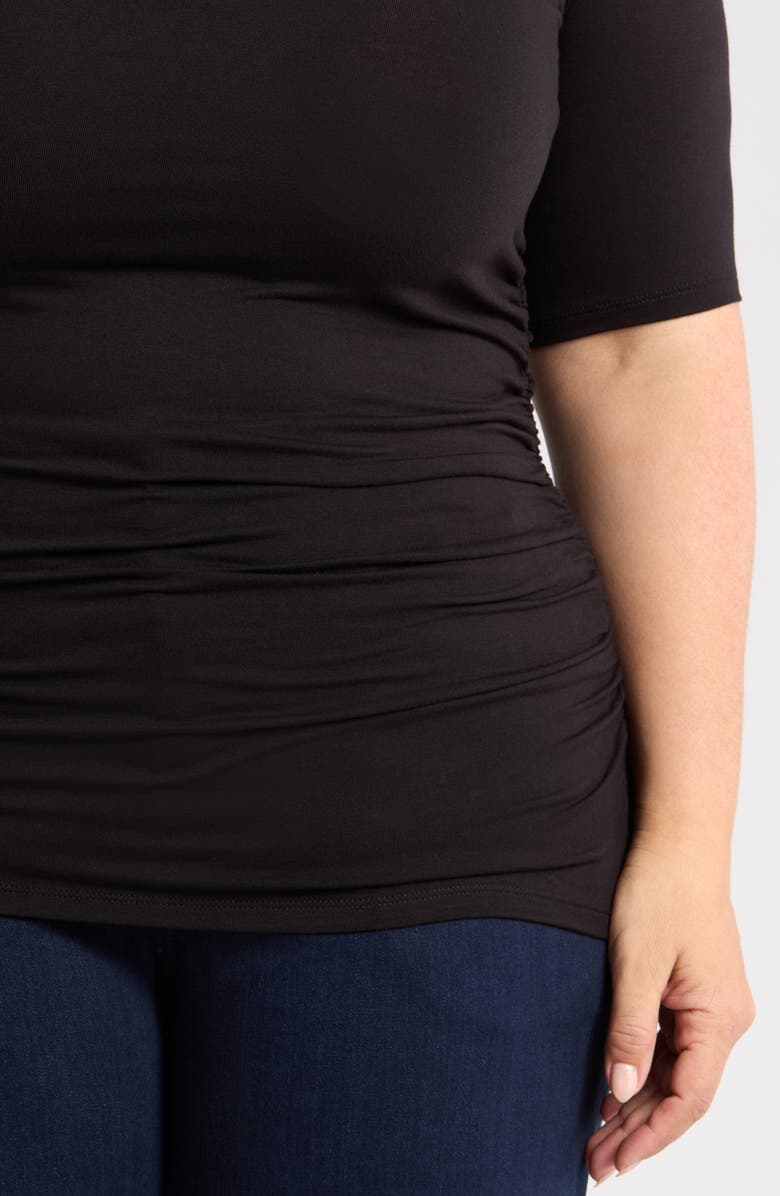 Universal Standard Louise Boatneck Stretch Jersey Top, Alternate, color, Black