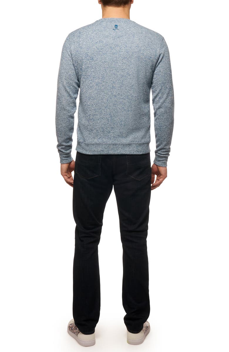 Robert Graham Bassi Marled Double Knit Sweatshirt, Alternate, color, Dark Teal