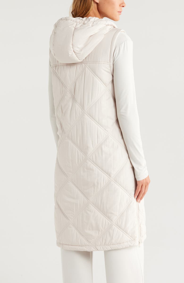 Zella Long Hooded Puffer Vest, Alternate, color, Grey Moonbeam