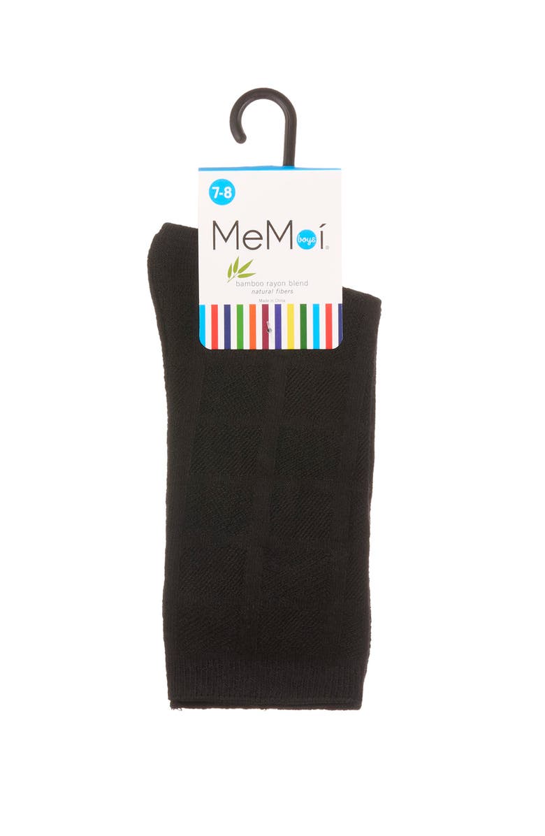 MeMoi Solid Plain Crew Socks, Alternate, color, Black
