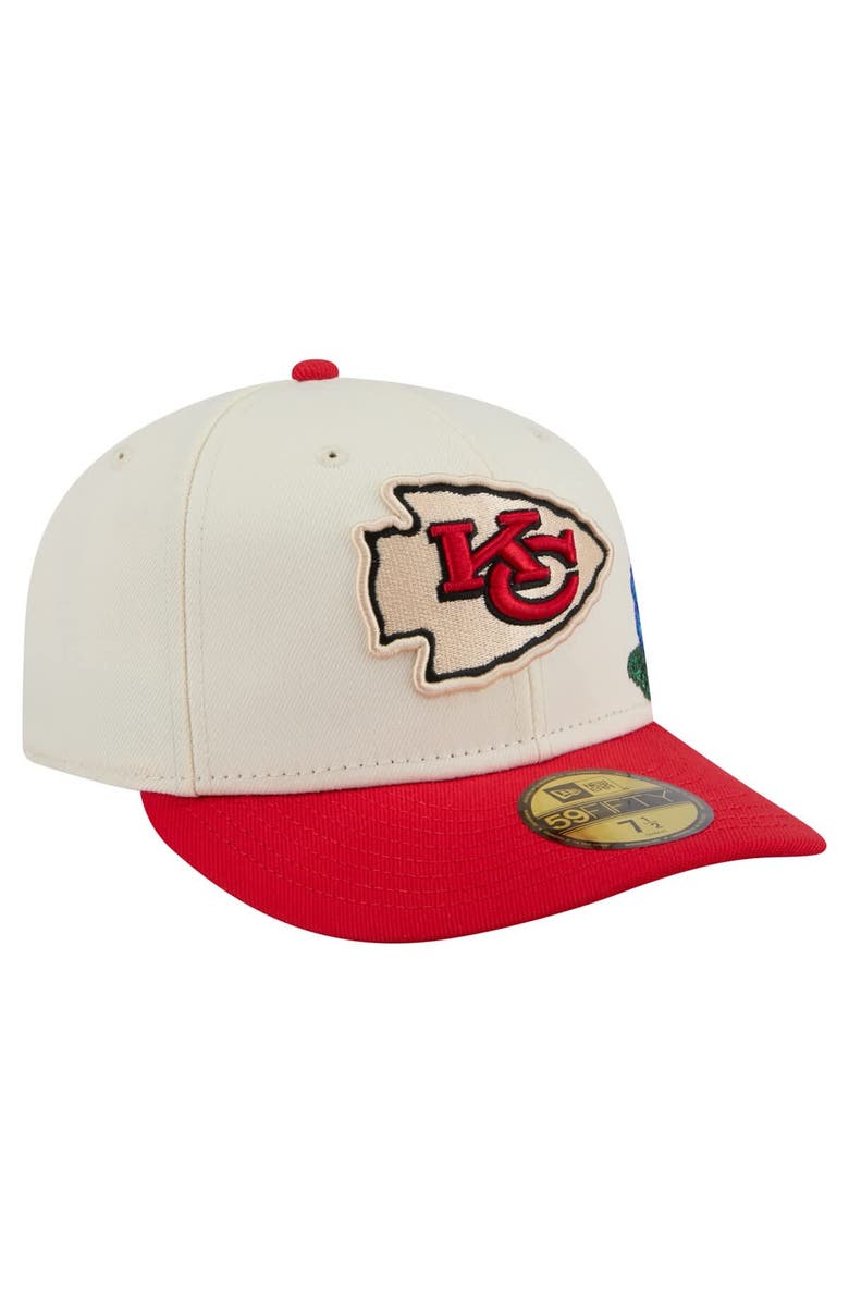 New Era Men's New Era Cream/Red Kansas City Chiefs Tonal Floral 59FIFTY Fitted Hat, Alternate, color, Cream