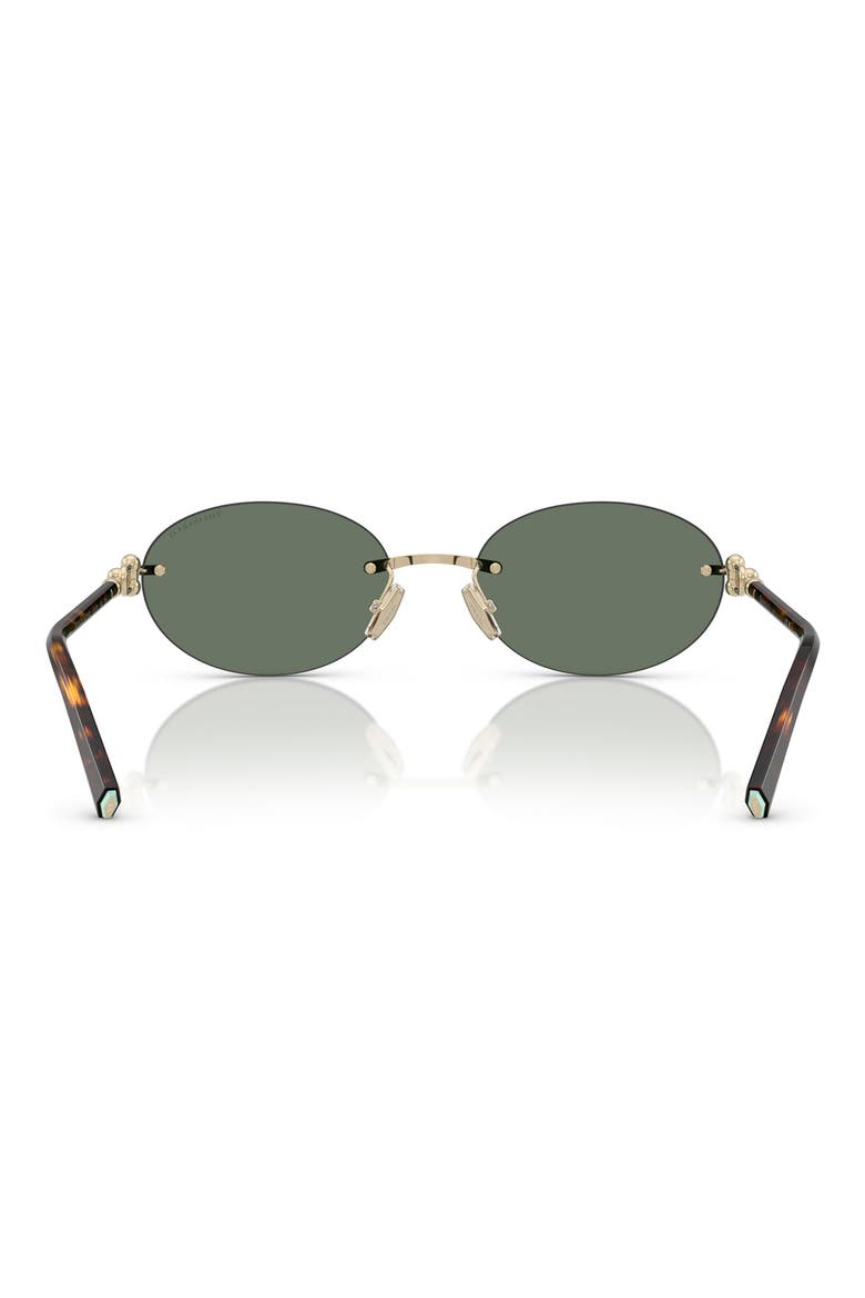56mm Oval Sunglasses, Alternate, color, PALE GOLD / DARK GREEN