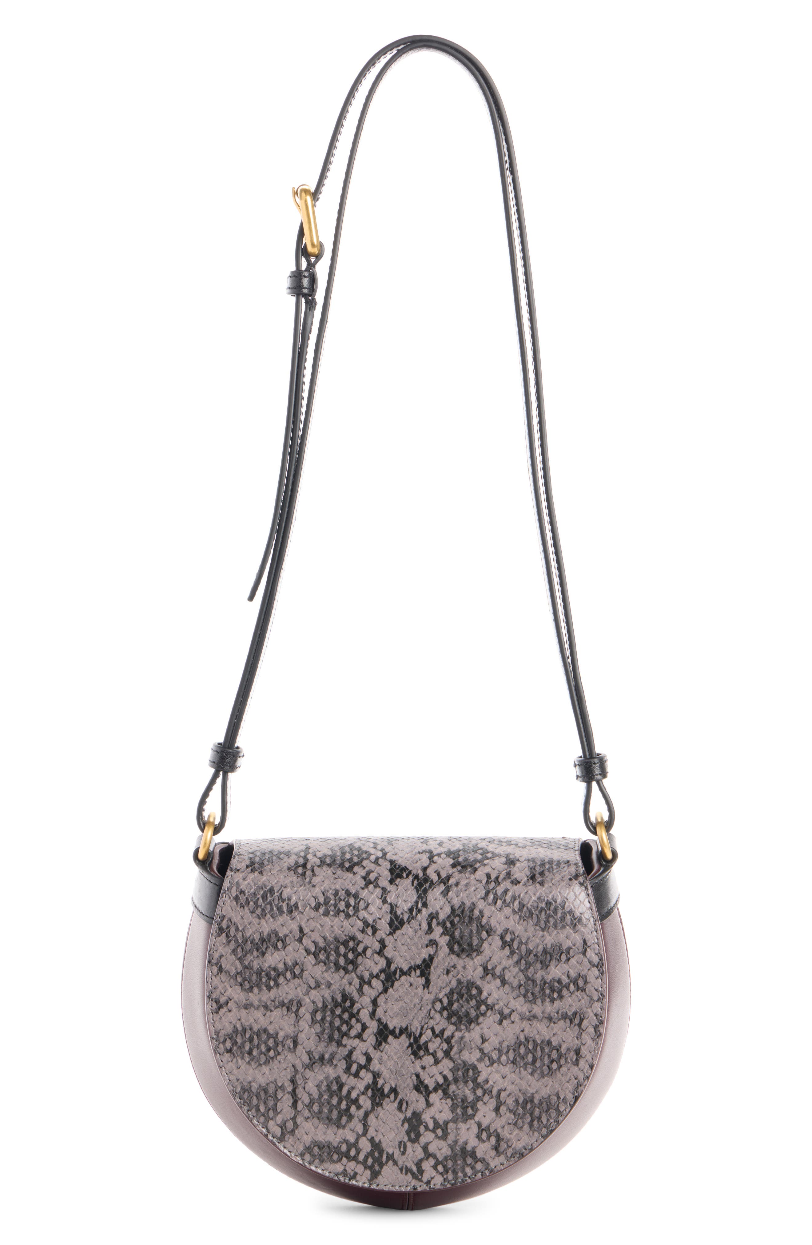 Elaphe Snake Embossed Leather Crossbody Bag, Alternate, color, TAUPE 811