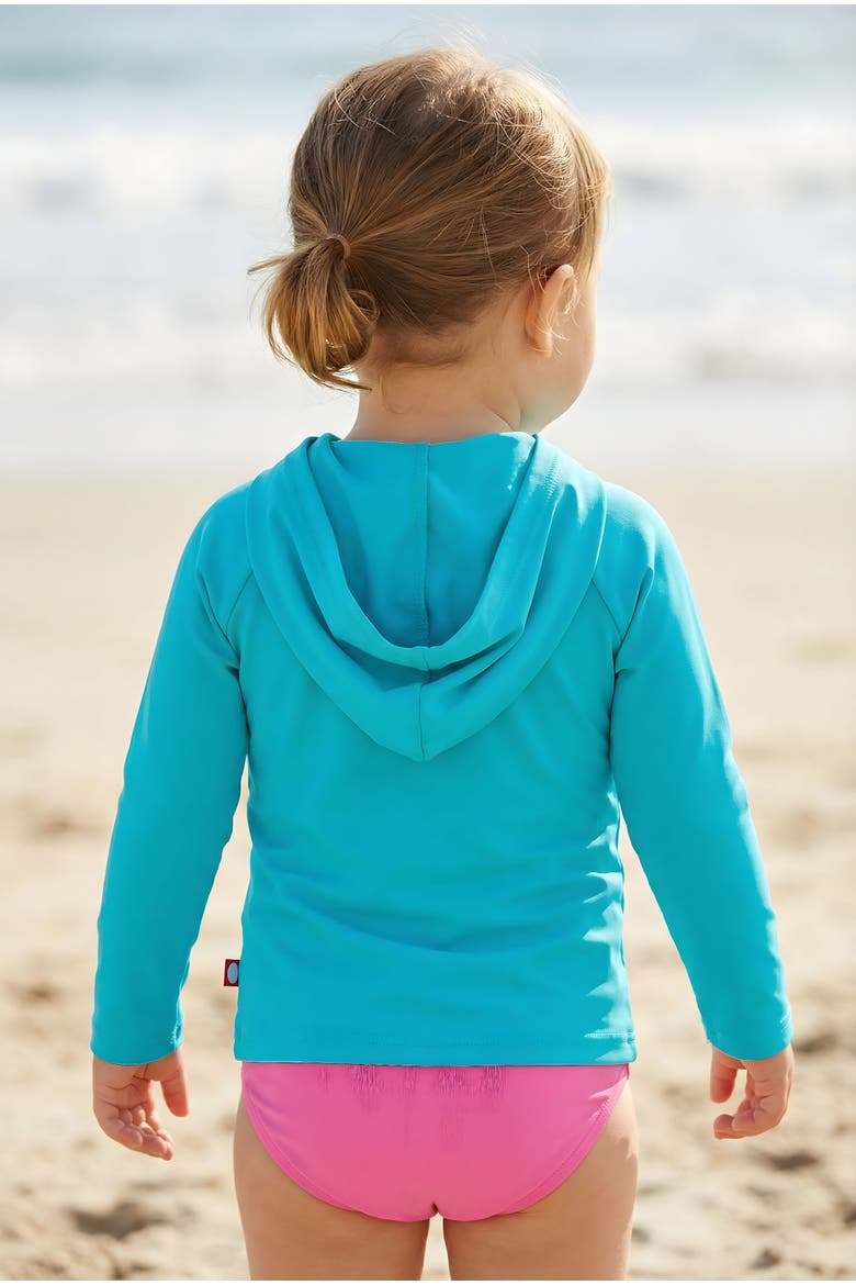 Baby Unisex UPF 50+ Long Sleeve Hooded Rashguard Tee, Alternate, color, Yellow