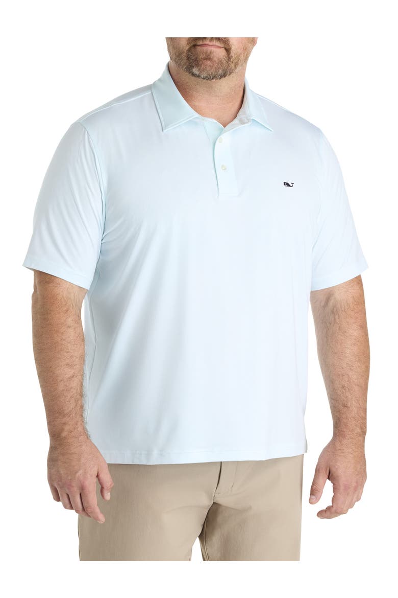Big & Tall St. Jean Striped Sankaty Polo Shirt, Main, color, WHITE CAP SEA SPLASH