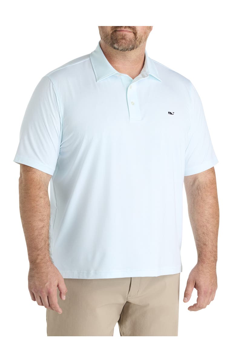 vineyard vines Big & Tall St. Jean Striped Sankaty Polo Shirt, Main, color, White Cap Sea Splash