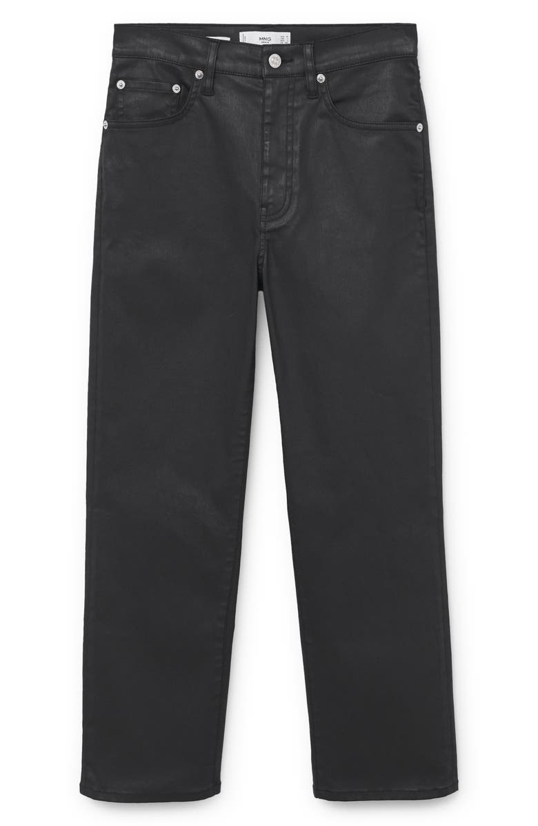 MANGO Committed Collection Waxed Ankle Straight Leg Jeans, Alternate, color,