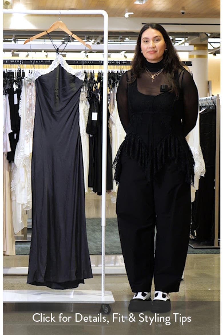 Vesper Lace Satin Halter Maxi Dress video