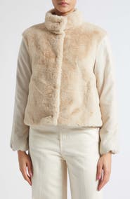 Herno Faux Fur Mixed Media Jacket