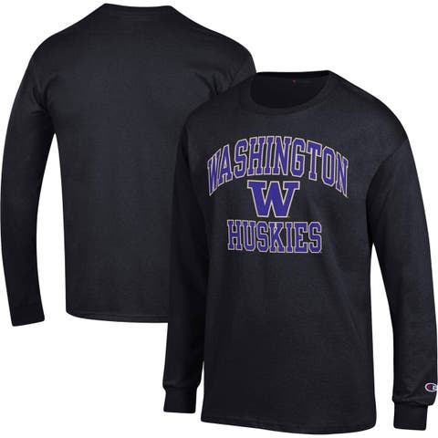 Men's Champion Black Washington Huskies High Motor Long Sleeve T-Shirt