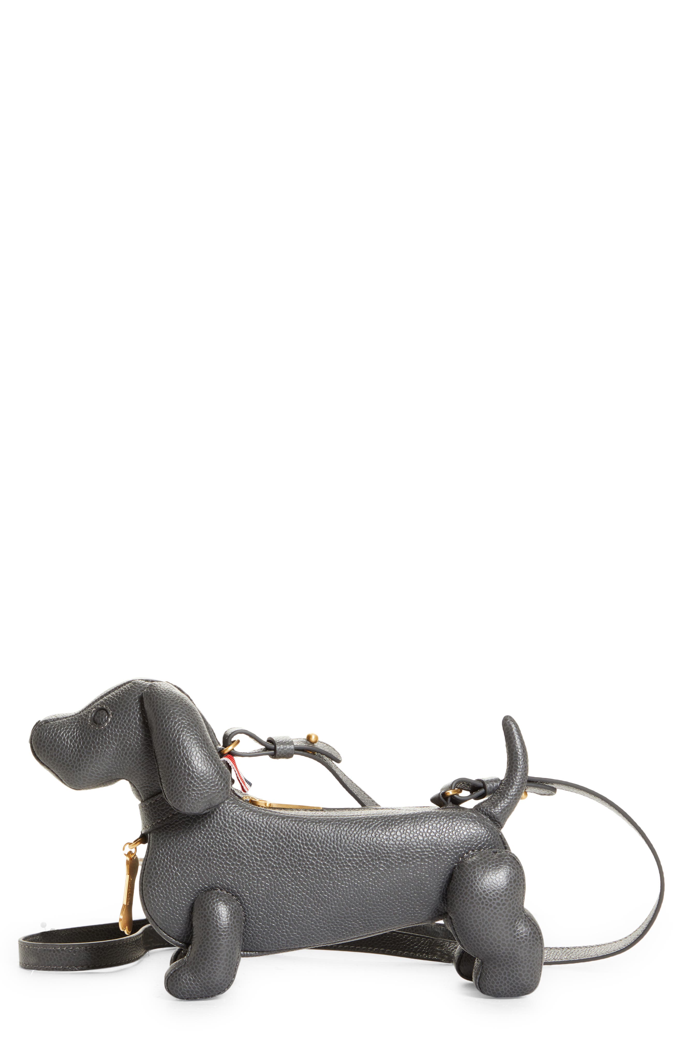 Thom Browne Mini Hector Leather Crossbody Bag, Main, color, 