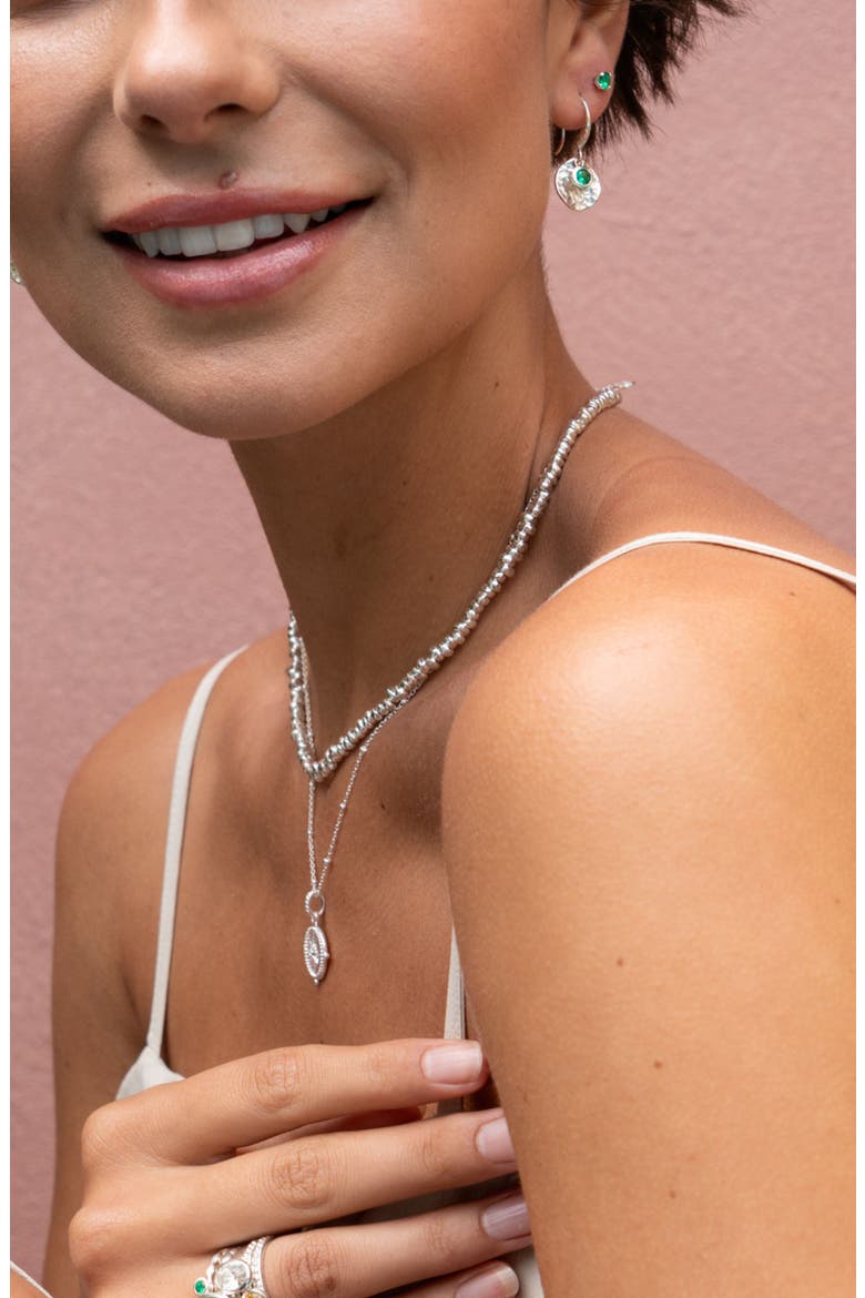 Signature Small Nugget Necklace, Alternate, color, Sterling Silver