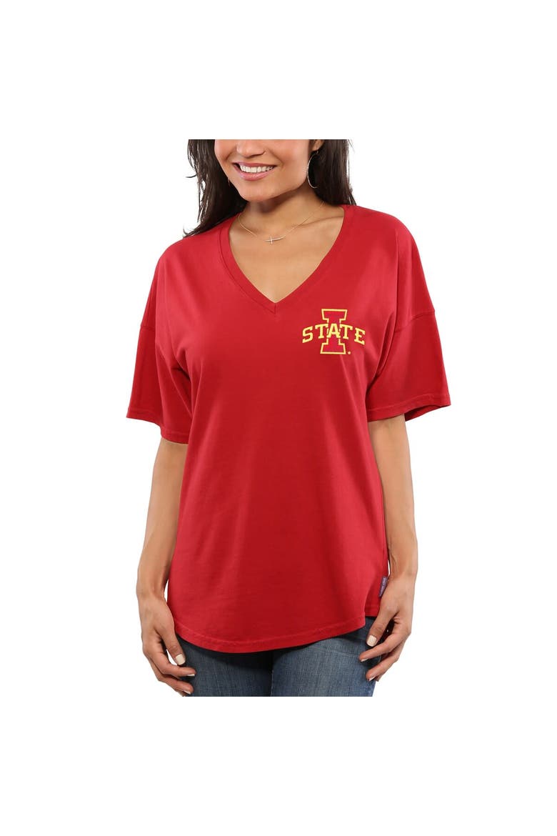 Women's Cardinal Iowa State Cyclones Spirit Jersey Oversized T-Shirt, Alternate, color, Cardinal