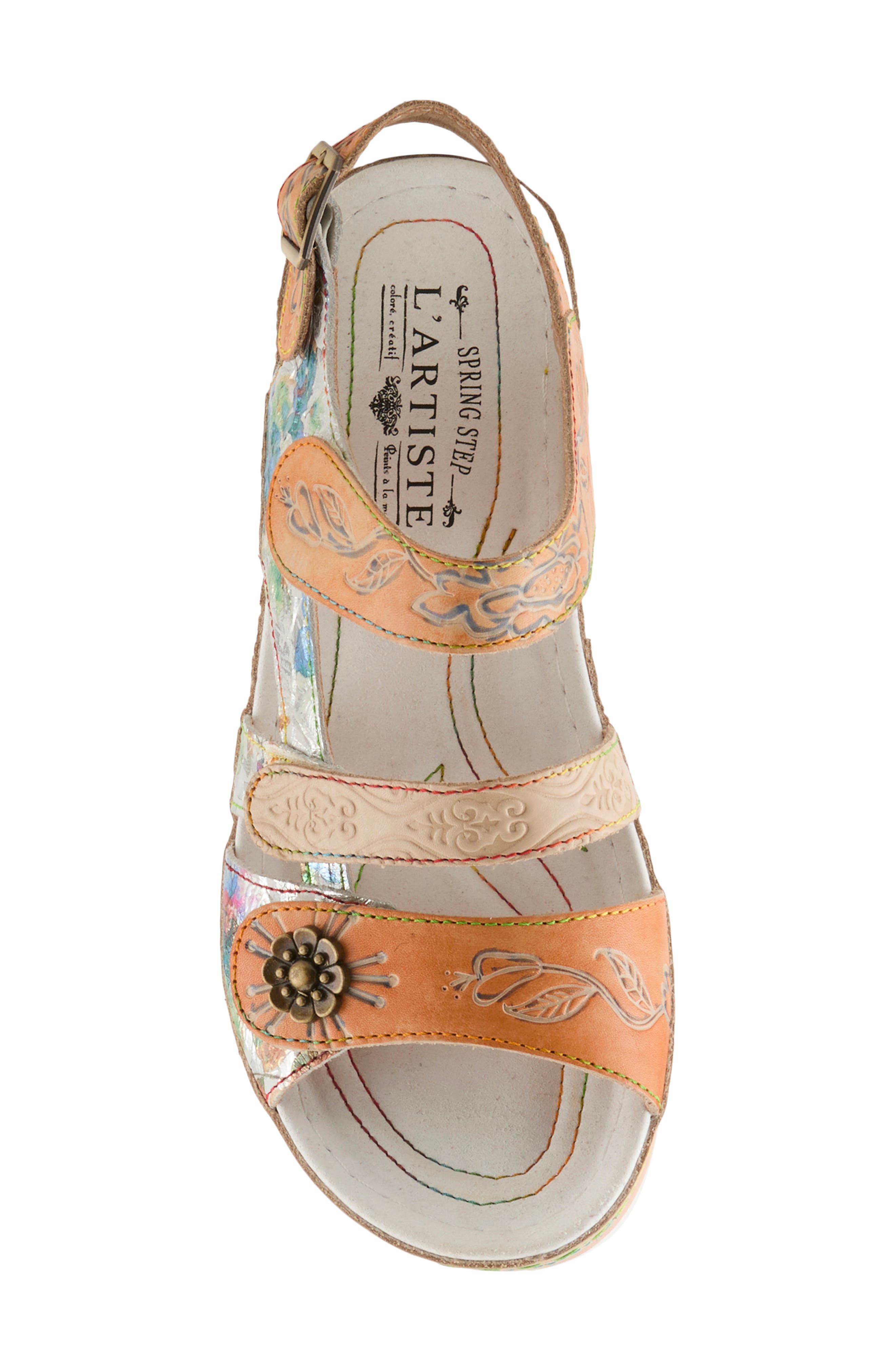 L'Artiste by Spring Step Sumacah Quarter Strap Sandal, Alternate, color, Beige Multi