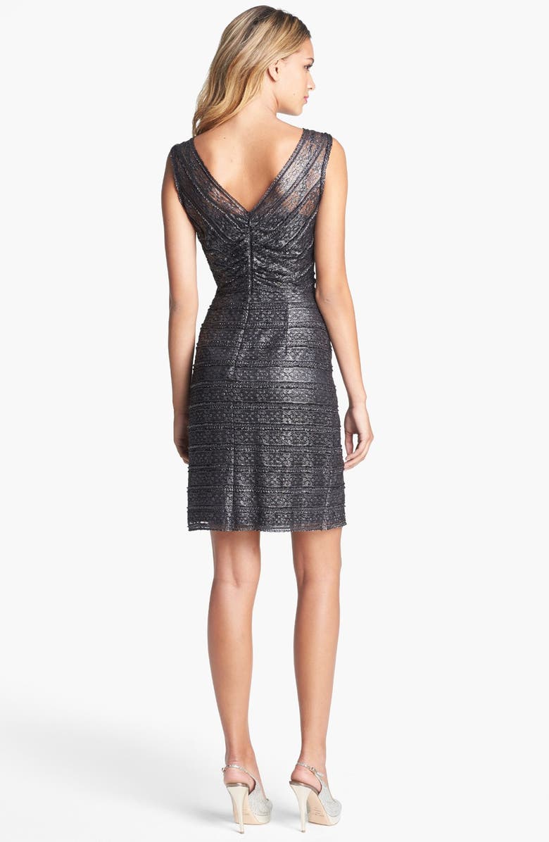 Calvin Klein Metallic Lace Sheath Dress, Alternate, color, 