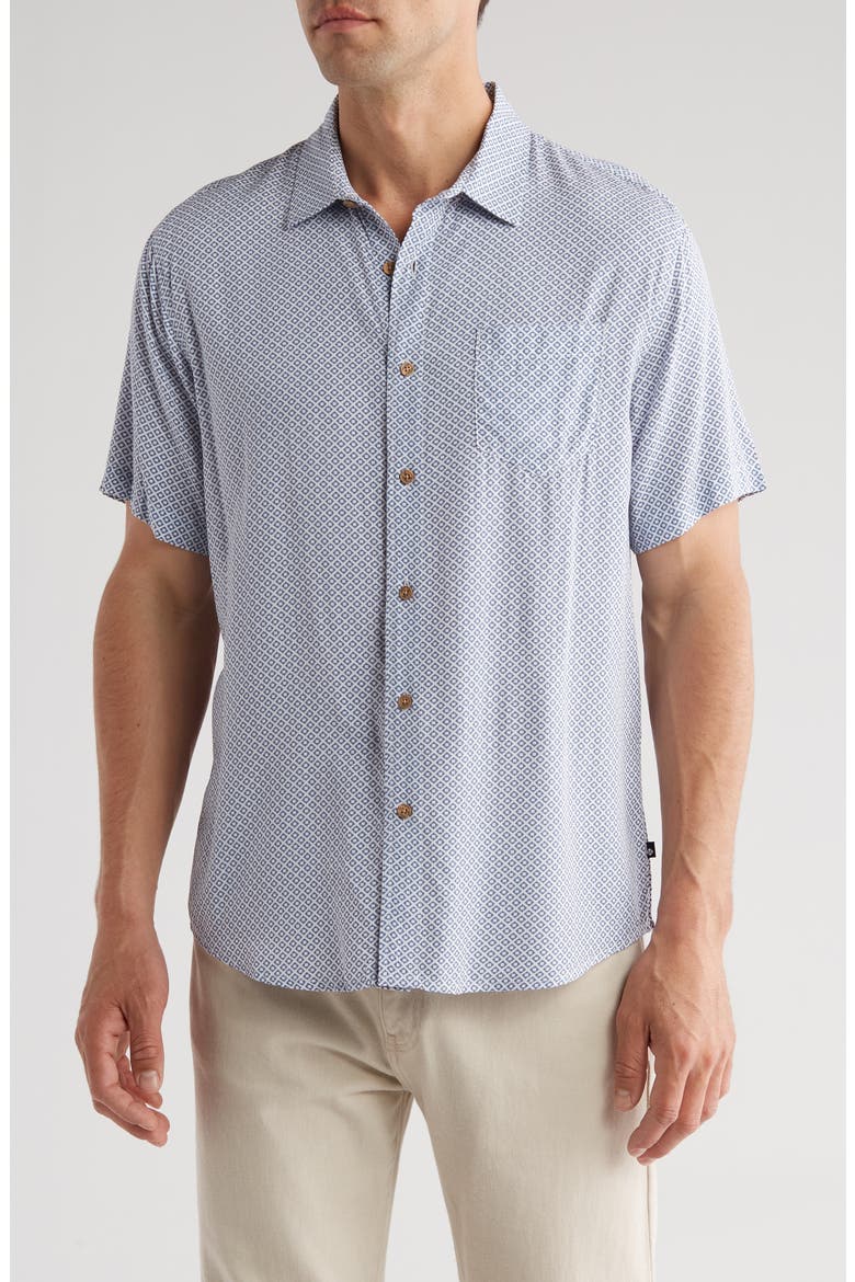Venice Relaxed Fit Short Sleeve Button-Up Shirt, Main, color, BLUE BEACH