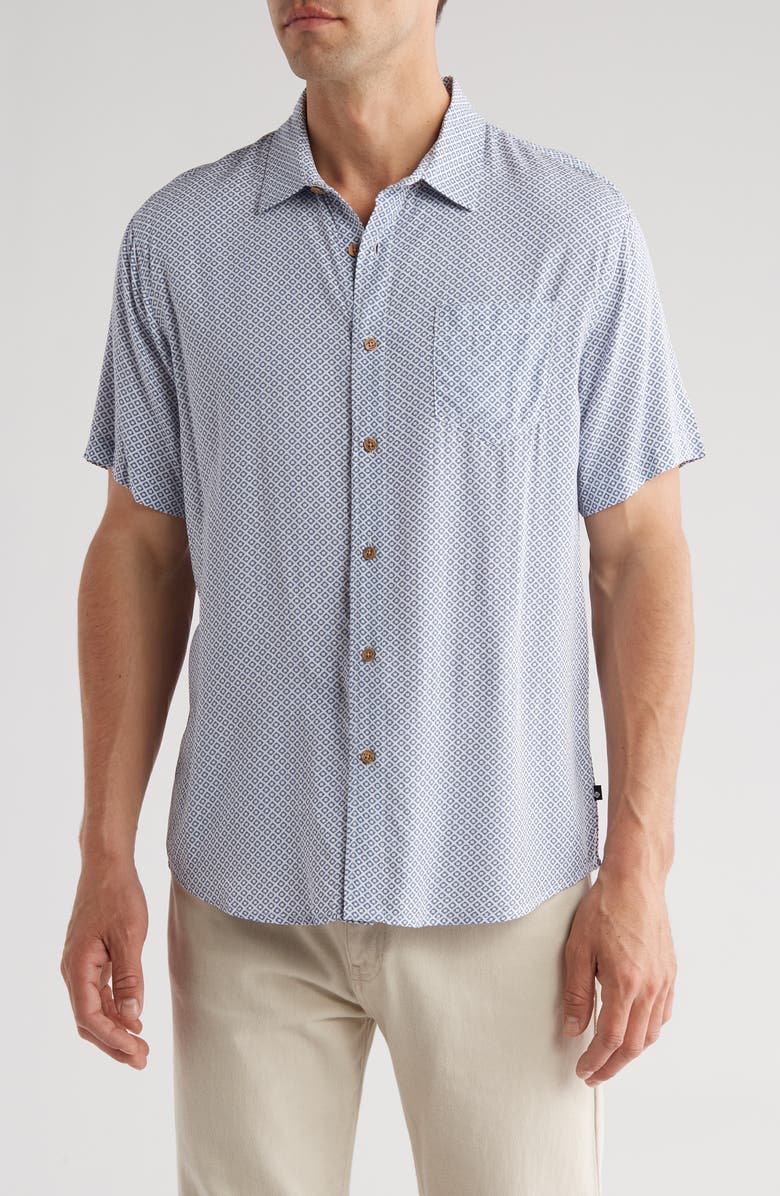 Union Venice Relaxed Fit Short Sleeve Button-Up Shirt, Main, color, Blue Beach