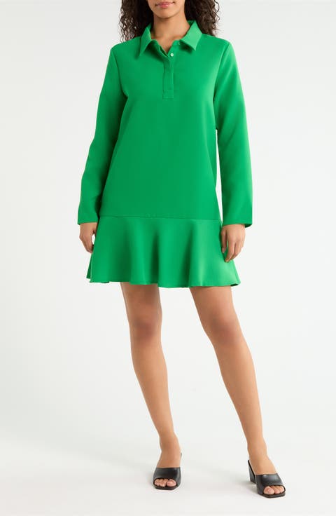 Aurella Drop Waist Tiered Shift Dress