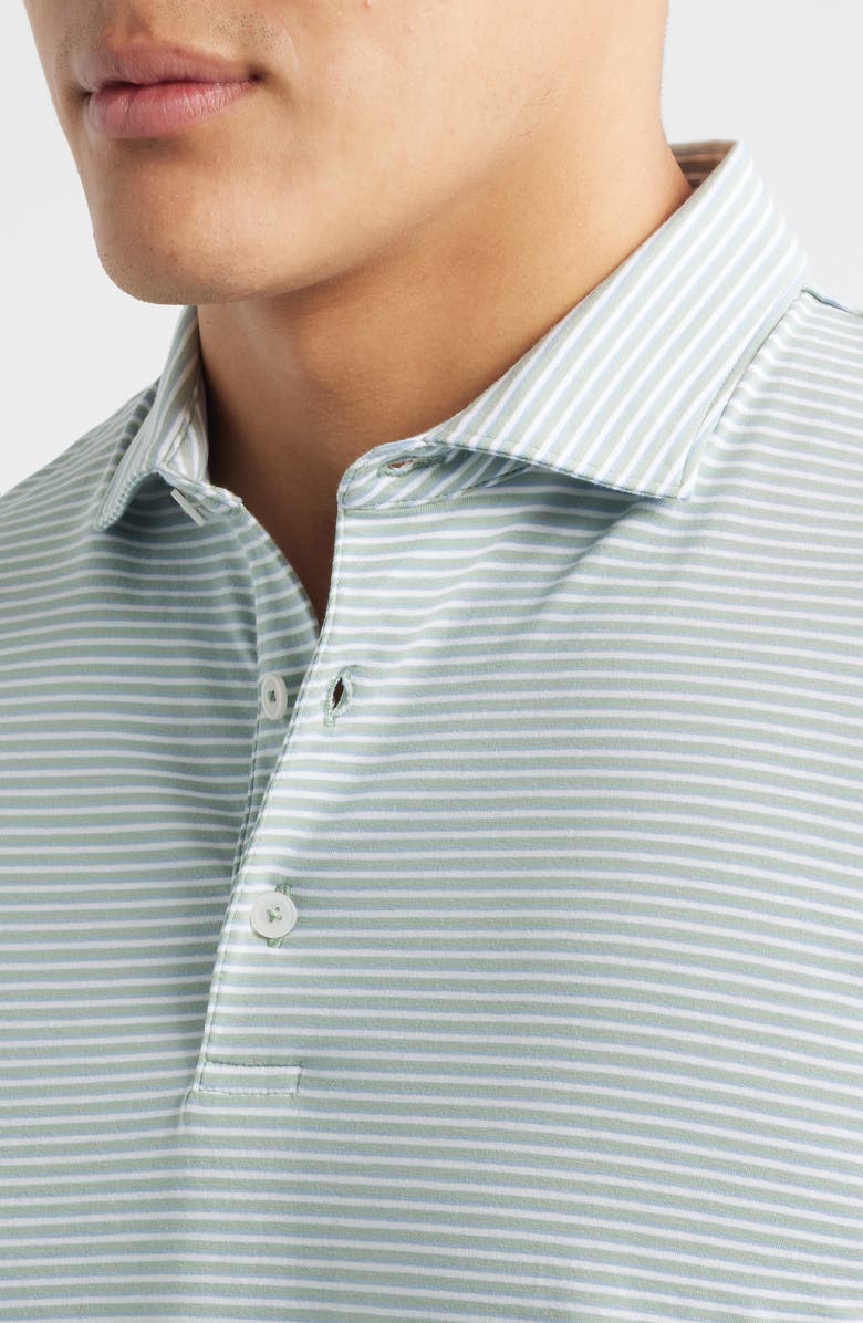 Peter Millar Crown Stripe Relaxed Fit Cotton Polo, Alternate, color, Grandview