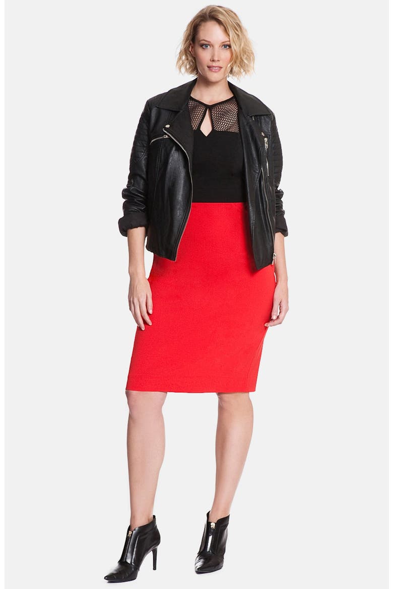 Mesh Yoke Colorblock Dress, Alternate, color, BLACK/ CABERNET