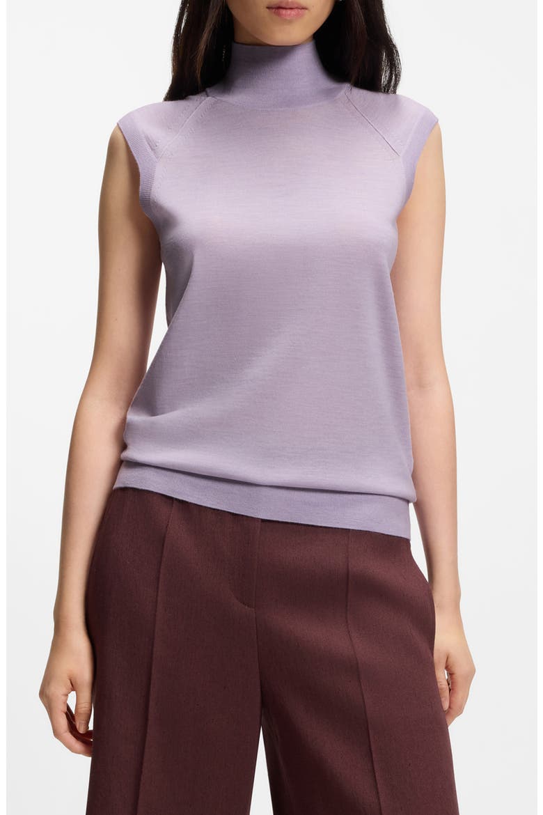 Fipini Virgin Wool Turtleneck Tank, Main, color, LAVENDAR TIDE