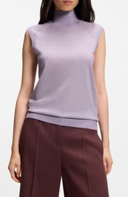 BOSS Fipini Virgin Wool Turtleneck Tank