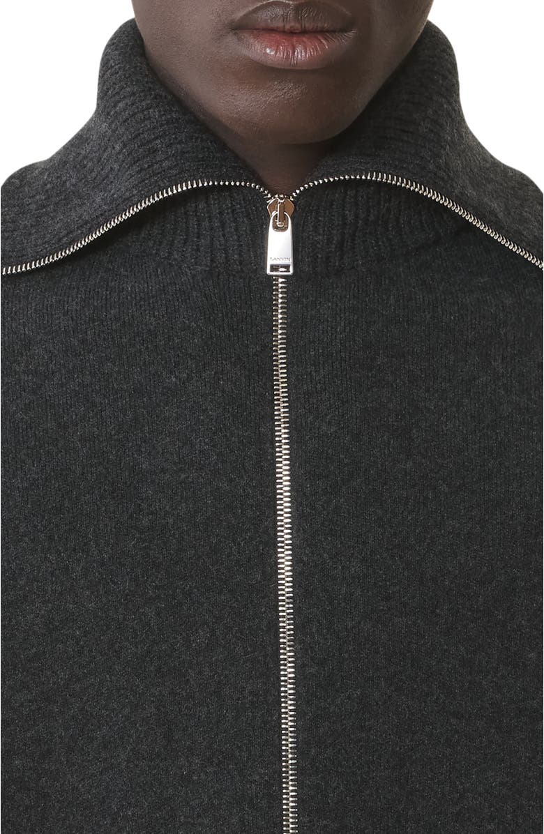 Lanvin Cashmere Zip Cardigan, Alternate, color, Heather Grey