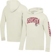 ComfortWash Men's ComfortWash Cream Georgia Bulldogs Long Sleeve Hooded T-Shirt
