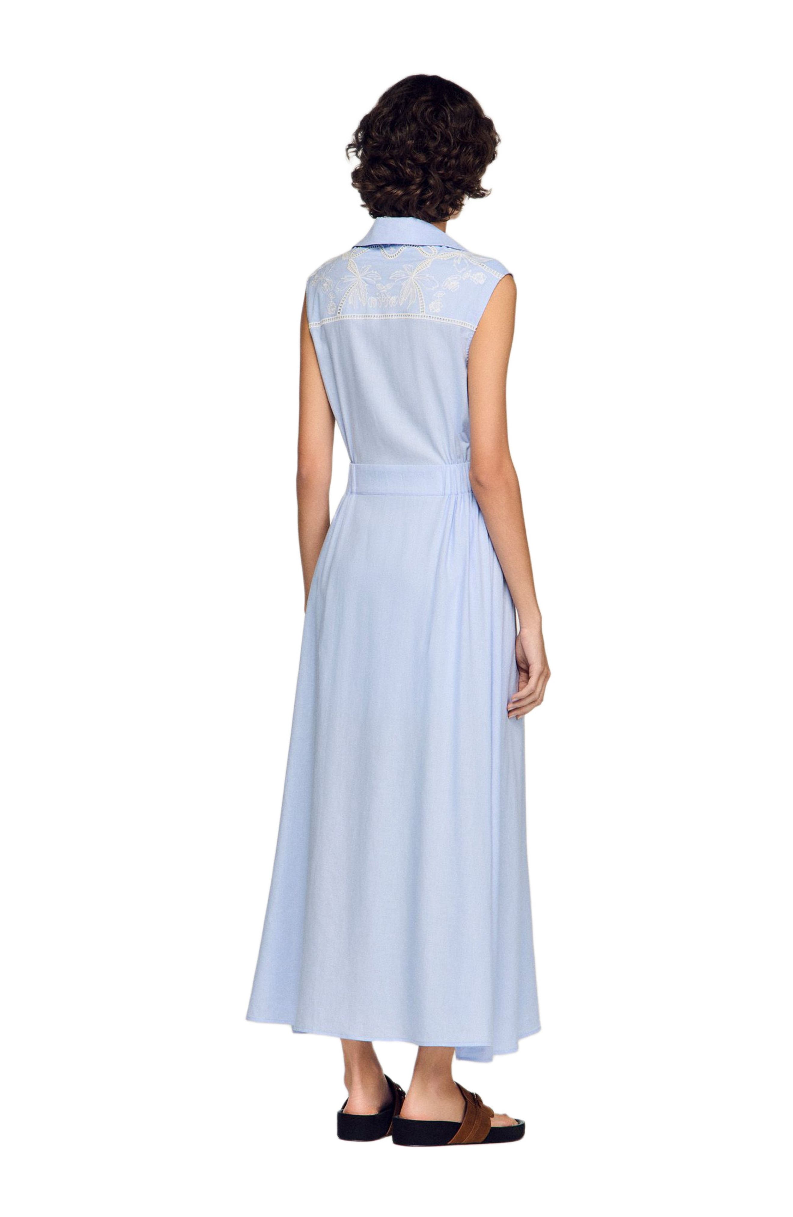 Embroidered linen maxi dress - image 2